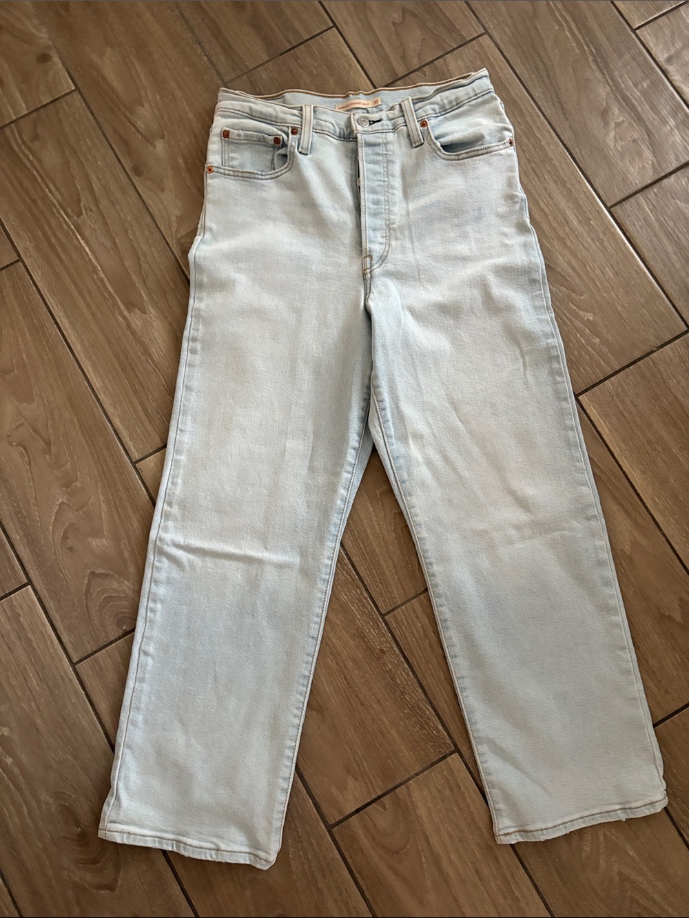 Levi’s red tab ribcage straight leg ankle Light Blue Denim Jeans Women’s Size 30